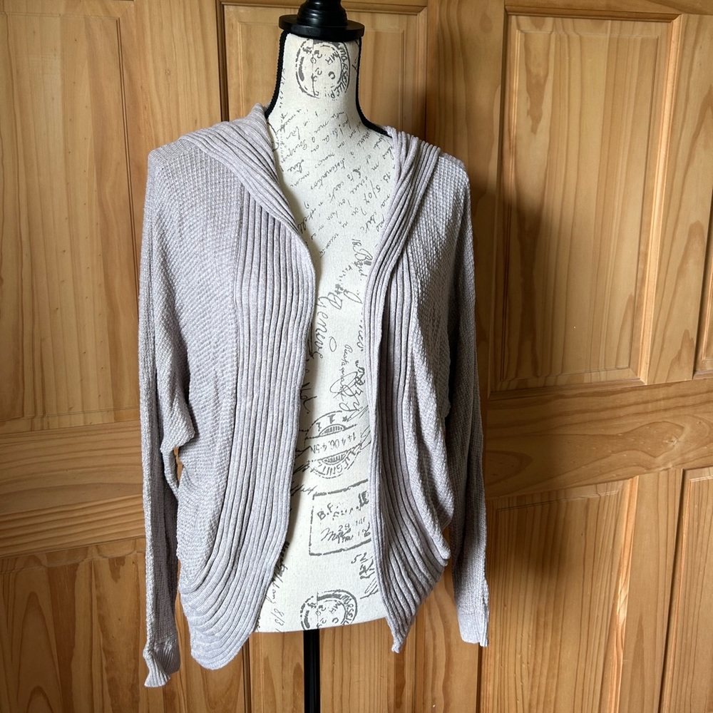 Express Waffle Knit Hooded Cardigan Sweater